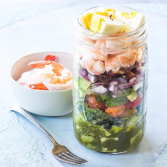 Shrimp Cobb Salad Jars