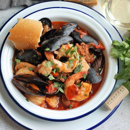 Tex-Mex Chorizo Seafood Cioppino