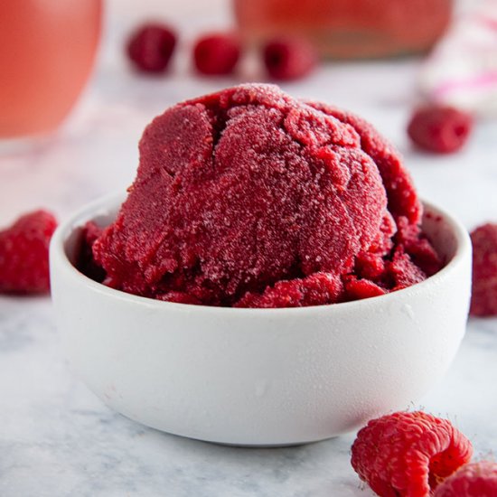 Raspberry rosé sorbet