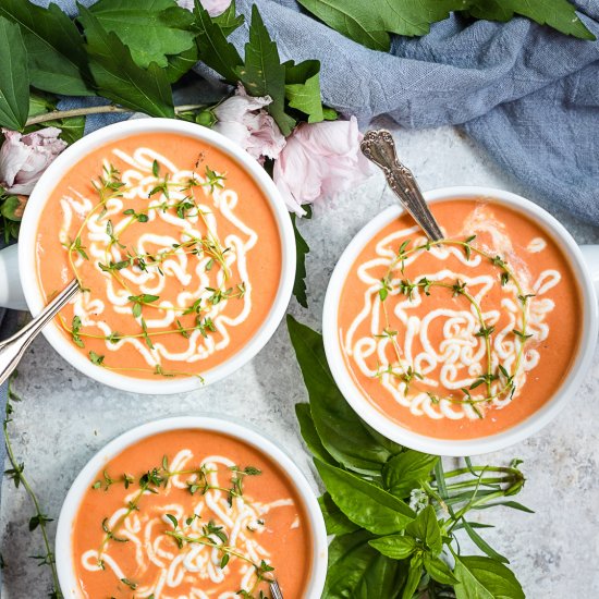 Chilled Healthy Tomato Yogurt Soup