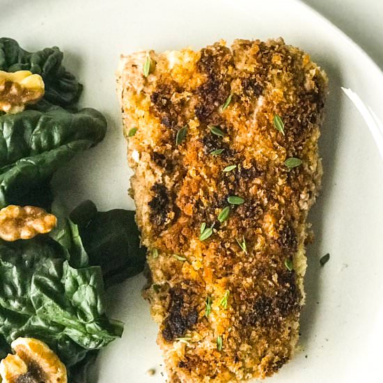 Pan-Seared Walnut Crusted Halibut