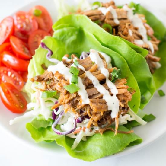 BBQ Pulled Pork Lettuce Wraps