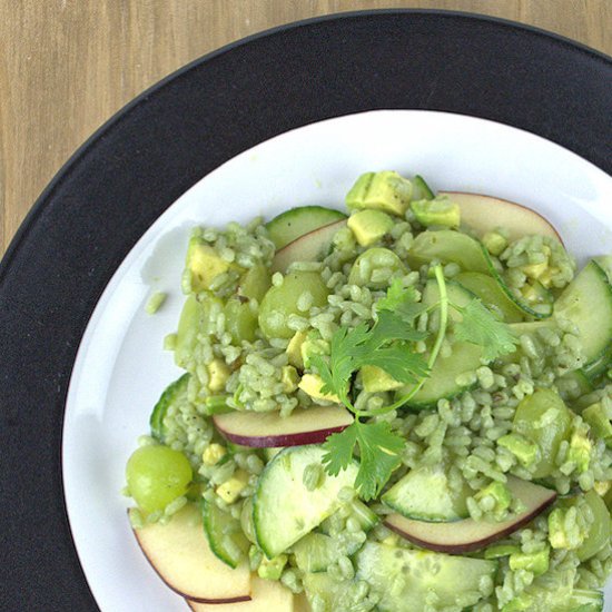 Green Rice Salad & Avocado, Grapes