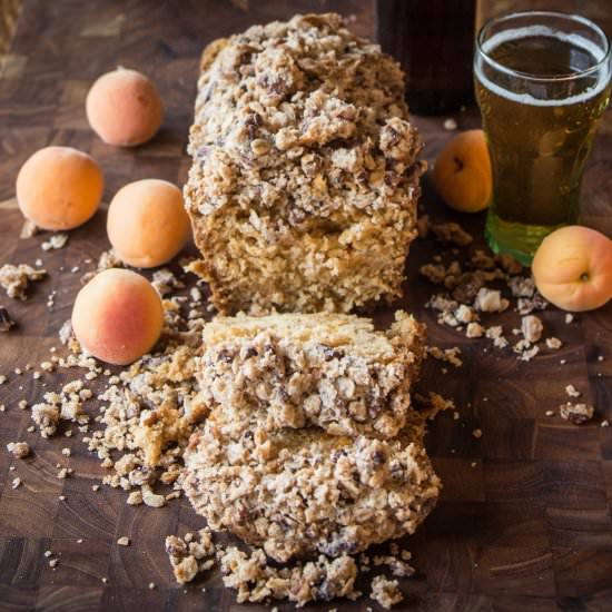 Apricot Streusel Beer Loaf Cake