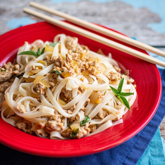 Thai Basil Pork and Noodles