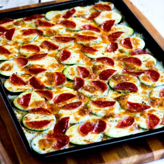 Broiled Zucchini Cheese Pepperoni