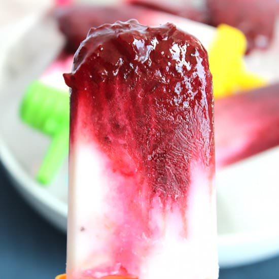 Homemade Cherry and Yogurt Popsicle