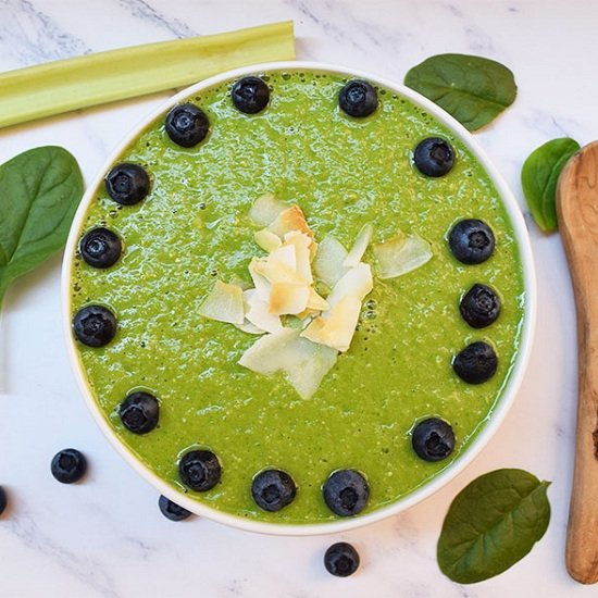 Green Spinach Celery Smoothie Bowl