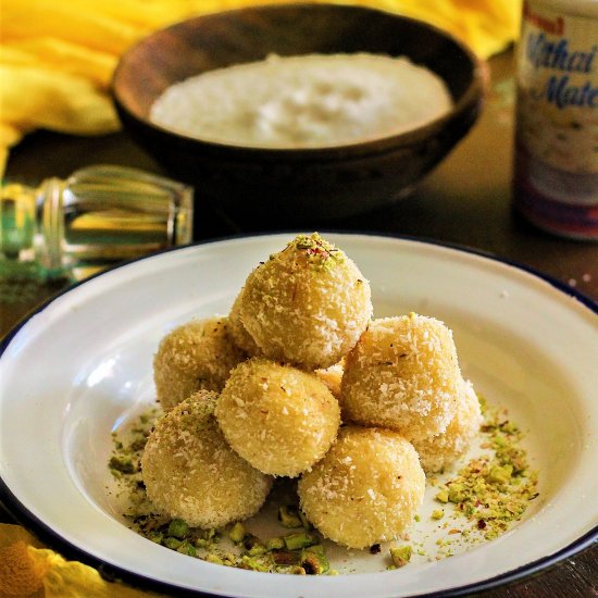 SAFFRON COCONUT LADOO