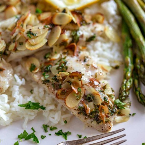 Baked Rockfish Almondine