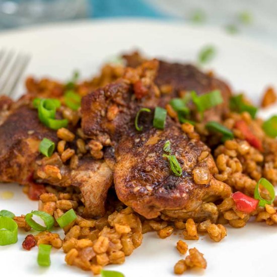 Smothered Chicken and Barley