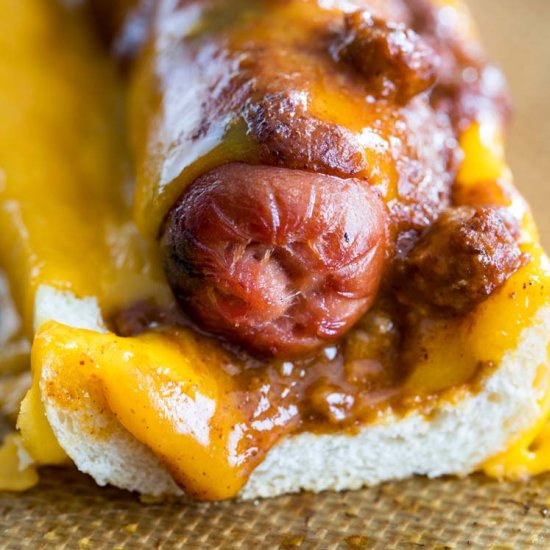 Chili Cheese Dog Stuffed Bread