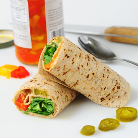 Hummus and Pickled Pepper Wraps