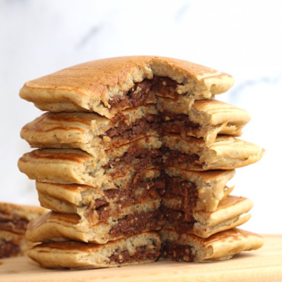 Vegan Chocolate Stuffed Pancakes