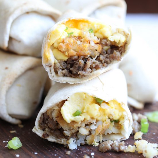 Freezer Breakfast Burritos