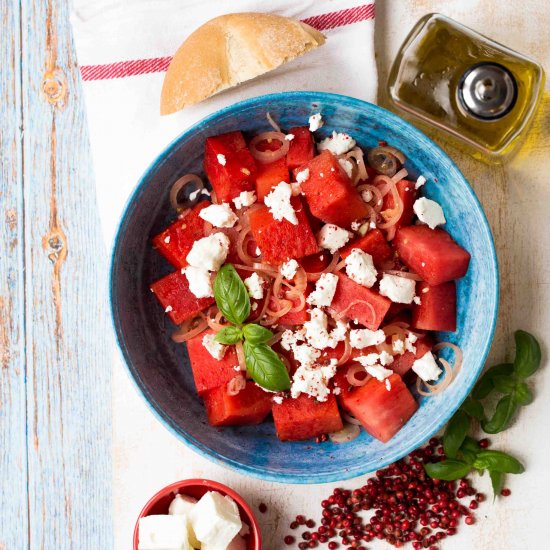 Watermelon and feta salad