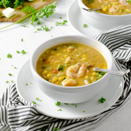 Summer Shrimp and Corn Chowder