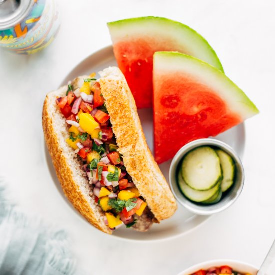 Mango Salsa Beer Brats