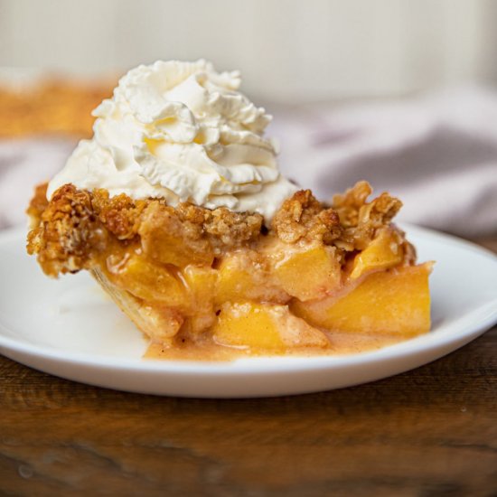 Peach crumb pie is an American