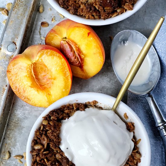 Single Serve Spiced Peach Crisp