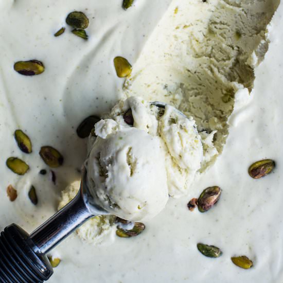 No-Churn Pistachio Ice Cream