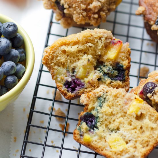 Blueberry Peach Muffins