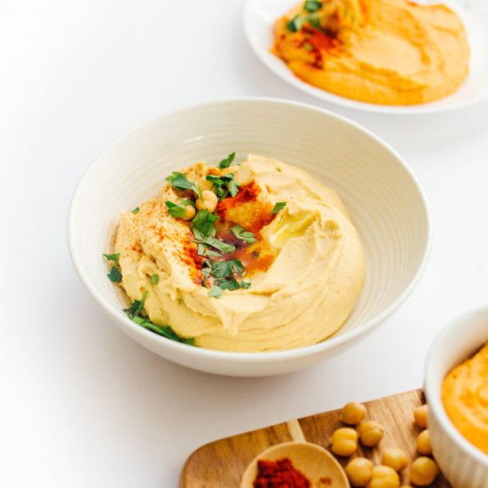 Homemade Hummus (4 Ways!)