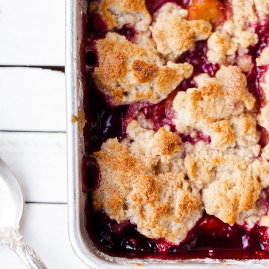 Vegan Raspberry Peach Cobbler