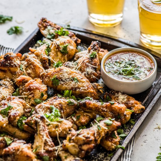 Grilled Garlic Parmesan Wings