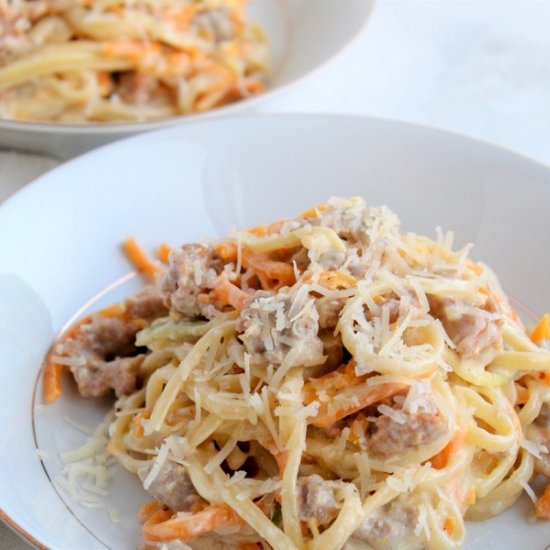 Truffle Sausage Linguine & Zucchini