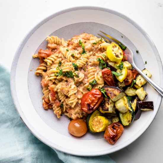 Cheesy Rotini with Roasted Veggies