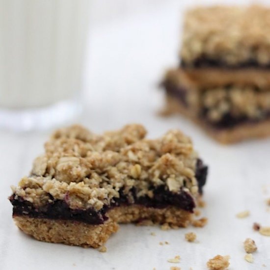 Blueberry Rye Crumble Bars