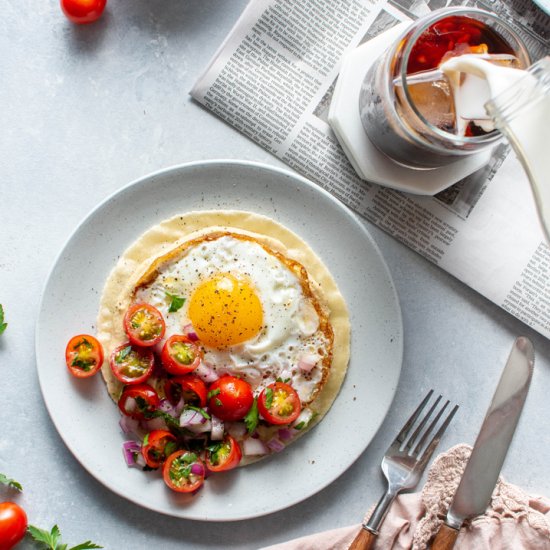 Hummus and Tomato Breakfast Tacos