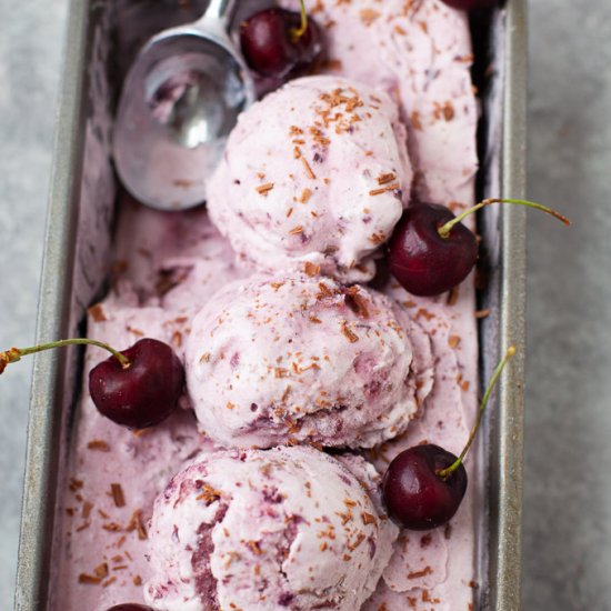 Vegan Cherry Chocolate Ice Cream