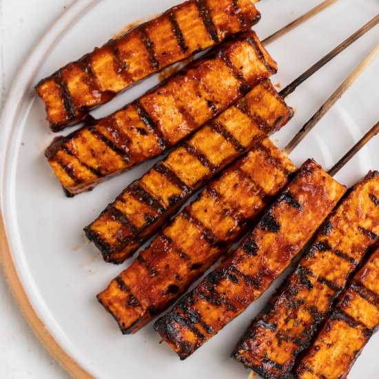 Grilled Barbecue Tofu Skewers