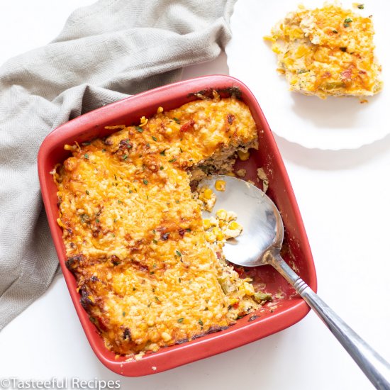 Trini-Style Cheesy Bacon Corn Pie