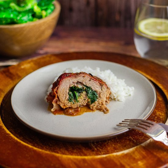 Pork stuffed with Spinach