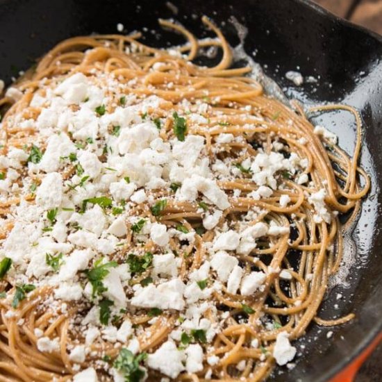 CHEESE AND BROWNED BUTTER SPAGHETTI