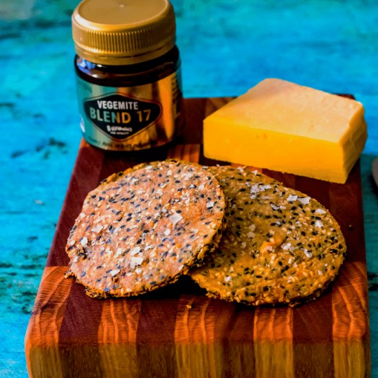 Vegemite & Cheese Keto Crackers