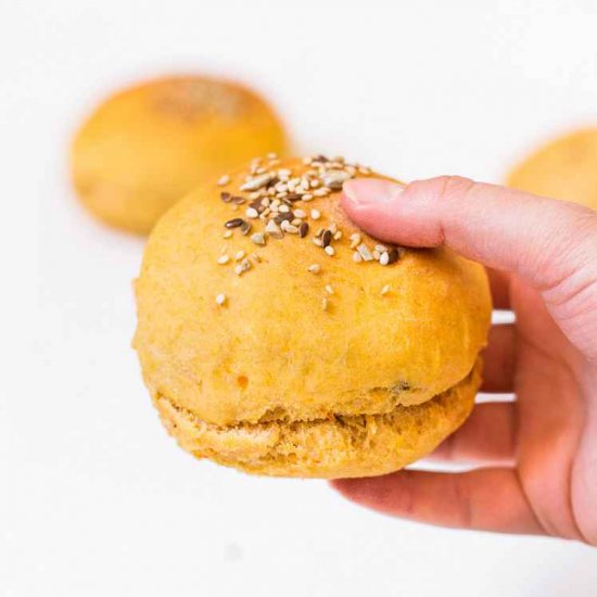 Sweet Potato Burger Buns | Vegan