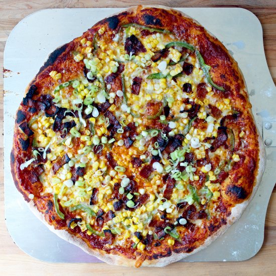 BBQ Bacon Pizza with Corn