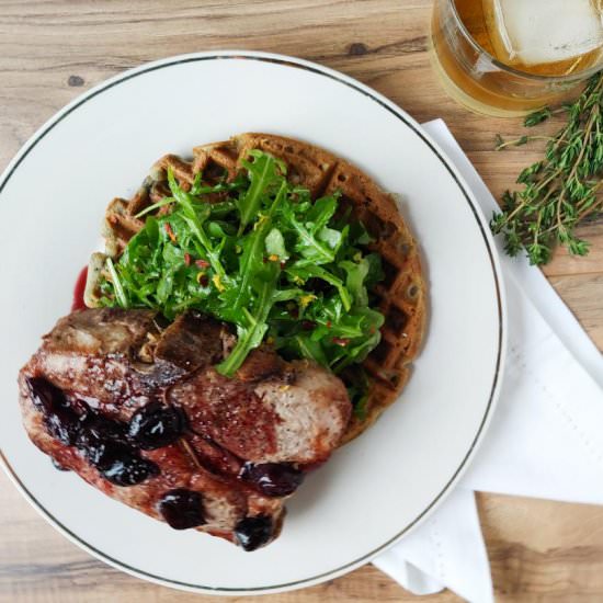 Cherry-Bourbon Pork n Waffles