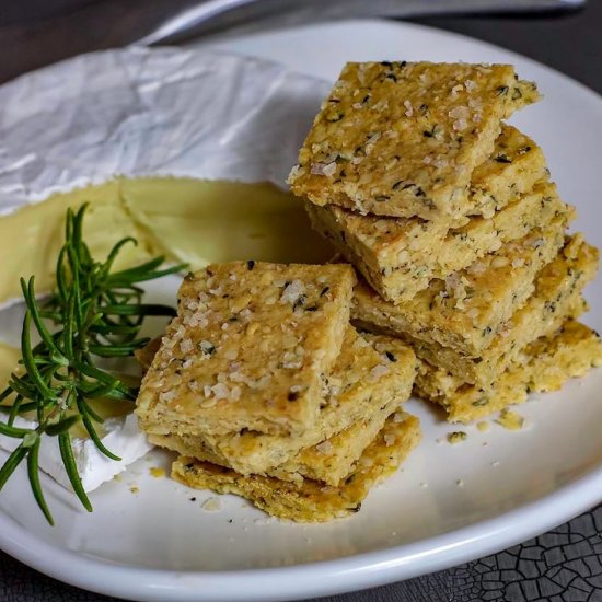 Rosemary & Olive Oil Keto Crackers