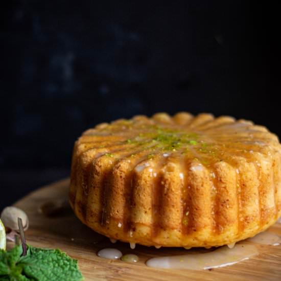 Lemon Cake withPistachio Mint Crust