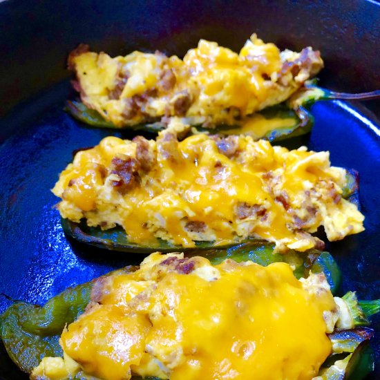 Low Carb Sausage Stuffed Poblanos