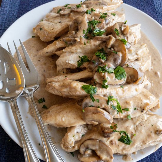 chicken in mushroom cream sauce