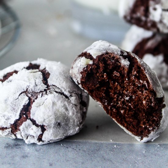 Triple Chocolate Crinkle Cookies