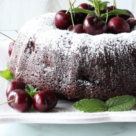 Double Chocolate Cherry Bundt Cake