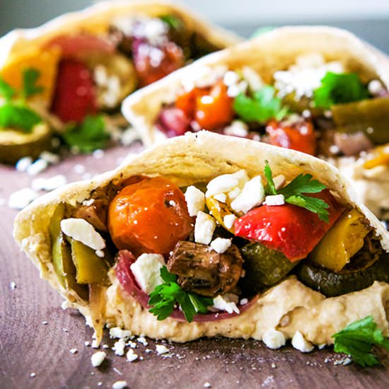 Roasted Vegetable Pita Sandwiches