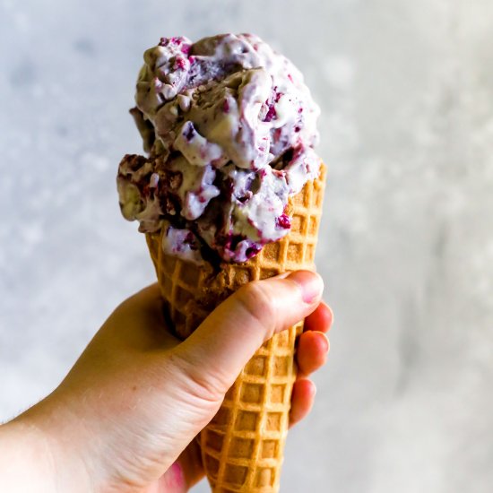 Vegan Blackberry Cobbler Ice Cream